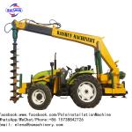 Teardrop Flag Outdoor Pole Erection Machine Tractor Shovel Drilling With Crane