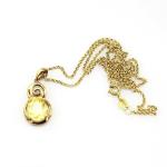 18k Yellow Gold Plated Silver Jewelry Yellow Citrine Cubic Zircon Pendant