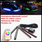 Phone Control Flexible RGB LED Interior Footwell Lights Strips Car LED DRL