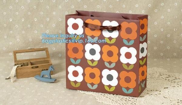 Wholesale Custom Printed Logo Decoration Gift Flower Kraft Paper Bag,wedding flower packing kraft paper bag bagease pack