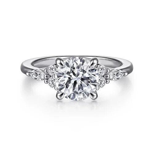 Engagement Ring 14k 18k Gold Vintage Promise Ring 1-2 CT Unique Lab Grown