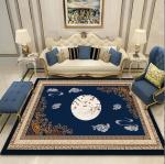 Chinese Style Ancient Classic Crystal Velvet Floor Carpets For Sofa Living Room