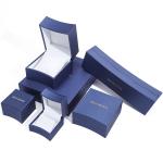 Custom Logo Octagonal Jewelry Packaging Box in Blue Leather for Necklace