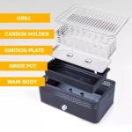 Portable Mini Stainless Steel Tabletop BBQ Charcoal Lotus Grills 34X25.5CM For