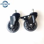 Threaded Stem Mount Roller Wheel Casters 125mm Height With Orange Wheels