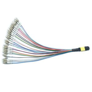 Wholesale OM4 0.9mm MTP MPO Breakout Cable With Mini Boot Hytrel Material from china suppliers