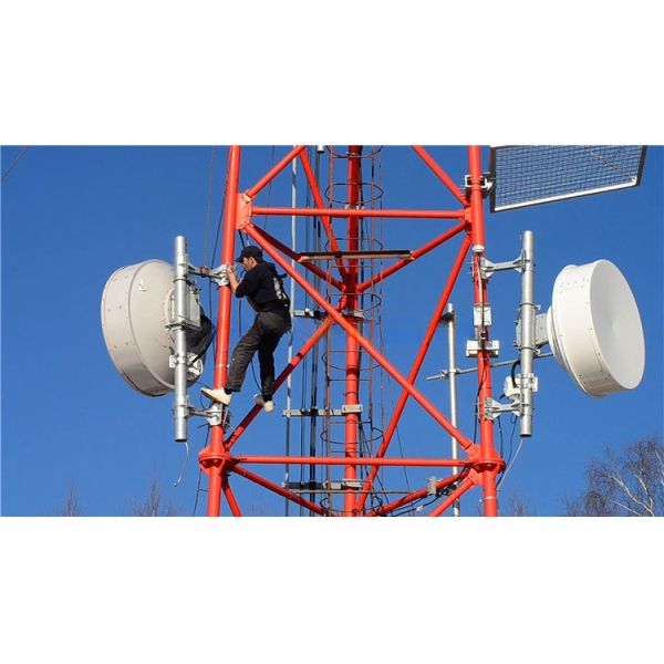 Free Standing Ham Radio Aerial Gsm Base Station Communication Cellular Phone Mast 3 Legged Tubular Steel Tower
