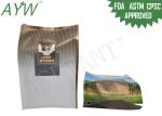 Gravure Printing Brown Paper Coffee Bags / Green Tea Bags Block Bottom With