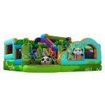 Panda Amusement Park Inflatable Fun City With Air Blower