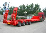 50 Tons Low Bed Semi Trailer , 3 Axles Flat Low Flatbed Trailer Manual