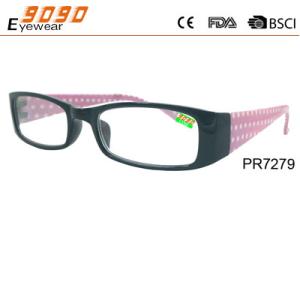 Wholesale Hot sale style reading glasses with plastic pink temple ,suitable for women from china suppliers