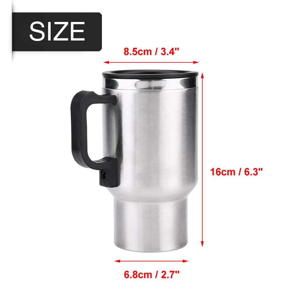 Car Heating Cup Travel Coffee Cup 12V Electric Heating Mug Stainless Steel Insulation Car Cup Charge Heat Mug