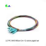 LC Fiber Optic Cable Pigtail With 0.9mm 12 Colors Mini Breakout Cable