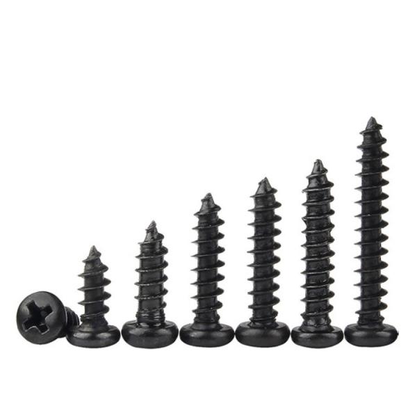 Black Zinc Metal Pan Head Self-Tapping Screws DIN7981 for Healthcare Application