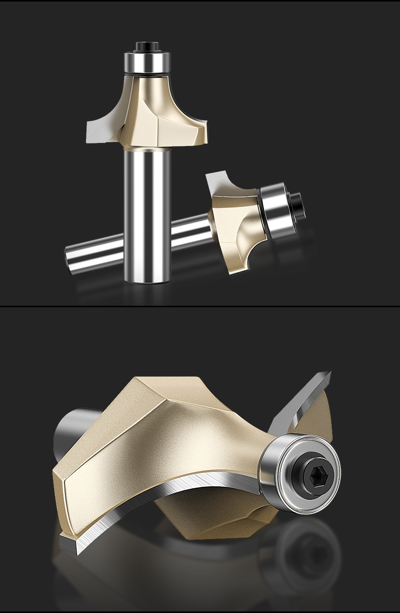 Tideway 1/4 1/2 Shank Cormer Ball Nose Round Carving Router Bit With Beraing Radius Core Tumgsten Steel Carbide Face Llil!