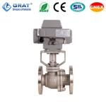 Fluorine Lined Electric Operated Ball Valve Flange Connection Corrosion