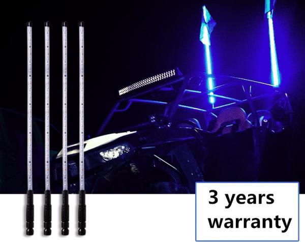 4 Feet Quick Disconnect 12V super bright king quad atv led whip light antenna