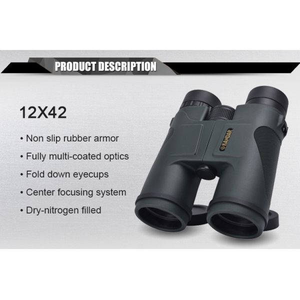 Lightweight 12x42 Long Range Fogproof Wide Angle Roof Prism Hunting Birding Binoculars