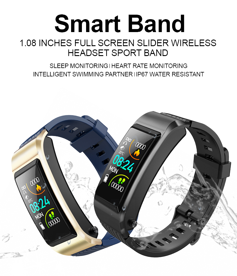Slider S3 Fitness Watch Sleep Monitor Wristband 1.08 Inch Support Remote Photo