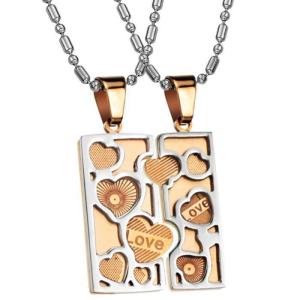 Wholesale New Fashion Tagor Jewelry 316L Stainless Steel Couple Pendant Necklace TYGN002 from china suppliers