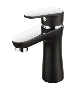 Wholesale Contemporary Bathroom Wash Basin Faucet Brass half chrome half black from china suppliers
