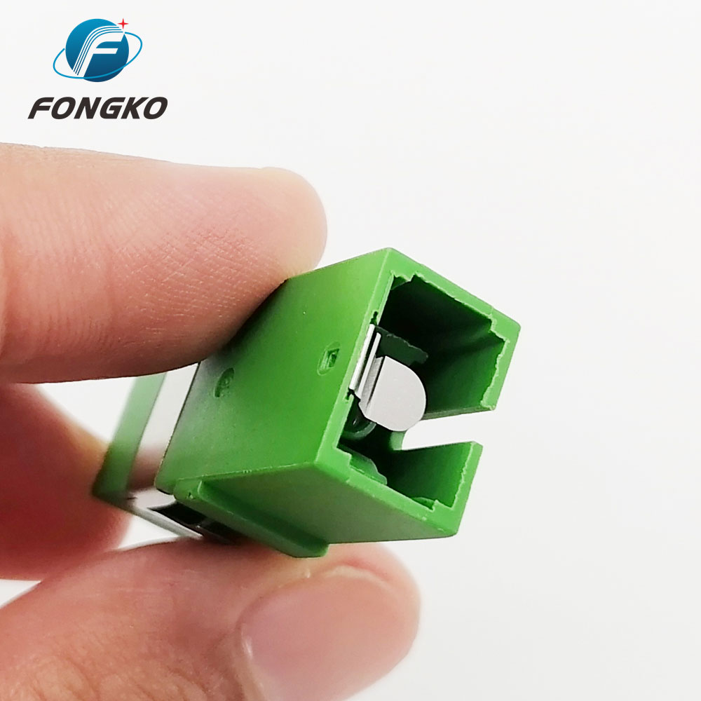 Custom Green Simplex Fiber Optic Adapter Singlemode Sc Apc To Sc Apc