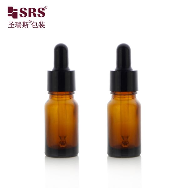 D001-20ml Empty Green Glass Bottle Container With Black Plastic Dropper Cap Glass Pipette For Hair Oil Essential Oil