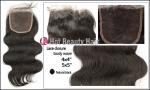 8 Inch Human Hair Top Closure Swiss Lace Dark Brown / Curly Hair Weaving