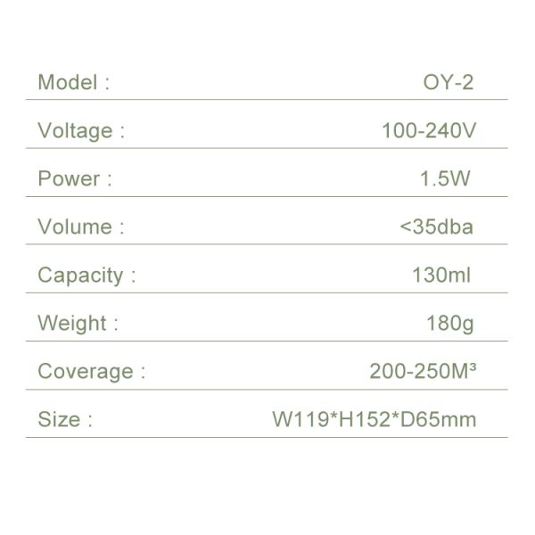HOMEFISH 130ml Essential Oil Waterless Aroma Diffuser For Office DC 110-240V