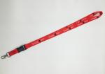Nice Looking Dye Sublimation Lanyards / Black And Red Lanyard For School Id