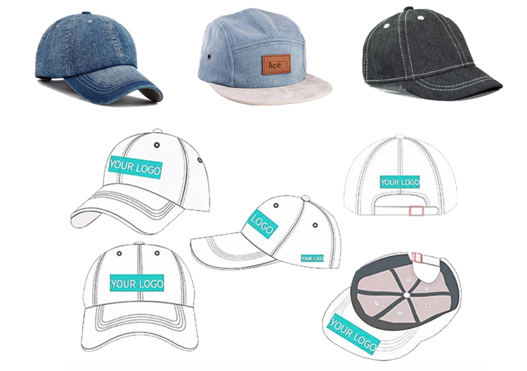 100% Cotton Washed Dad Hat , Plain Denim Dad Hat 100% Canvas Fabric