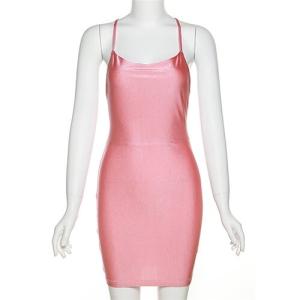 Wholesale OEM maufactory 2023 custom apparel spring and summer women's new fashion sleeveless short v -neck dress from china suppliers