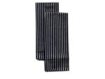 Black Cotton Kitchen Towel with White Strip , Black