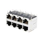 LPJG47537-1CNL 1000 Base-T Integrated Magnetic 2x4 Port RJ45 Jack Connector