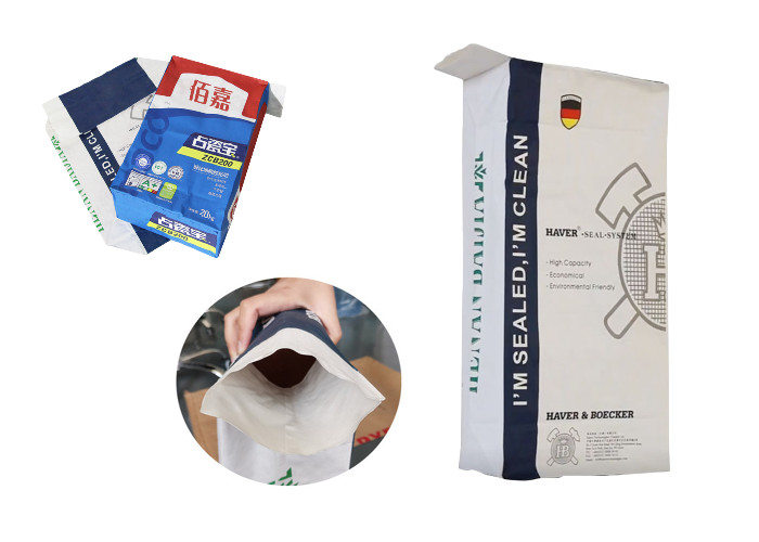 25kg Kraft Paper Pasted Valve Multiwall Paper Sack For Chemical Powder
