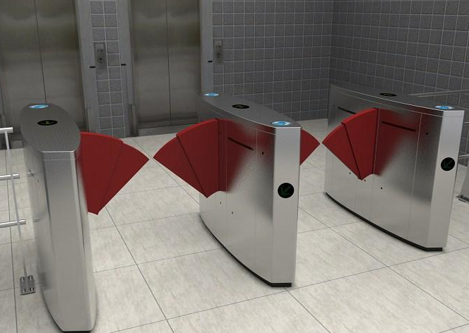 Smart access control glass wing flap turnstile swing gate for Bank