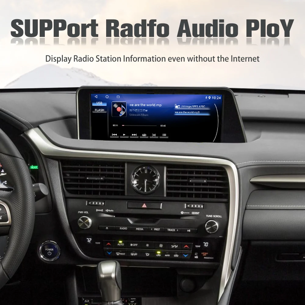 Viknav Car Radio For LEXUS RX RX200 RX350 RX450 (2016-2019) 12.3 inch Auto Vertical Screen wireless Carplay Navigation