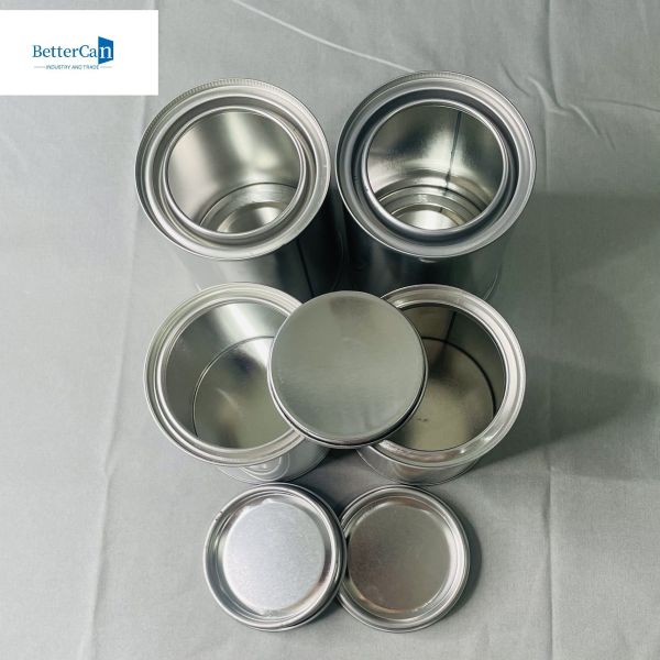 Round Empty Paint Tins 2.5 Liter Tinplate Cans 500ML Round Paint White Coating