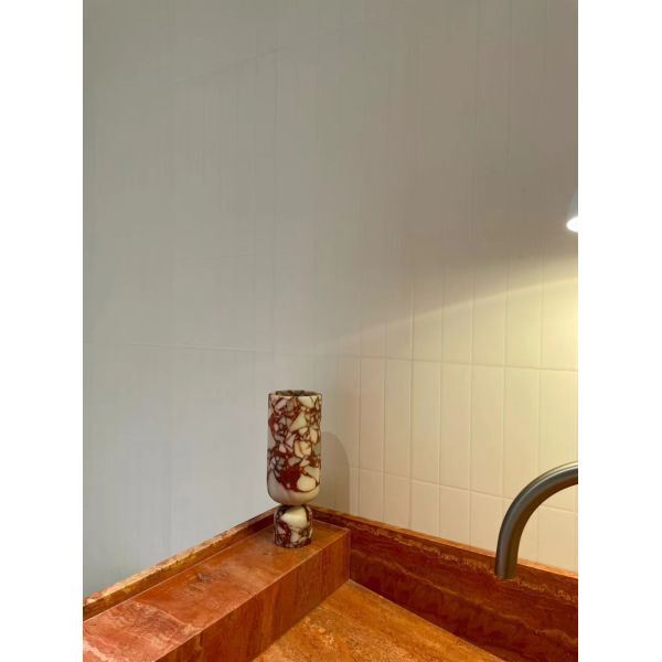 Iranian Red Travertine Bathroom Washbasin | Artistic Stone Vanity with Flaming Texture