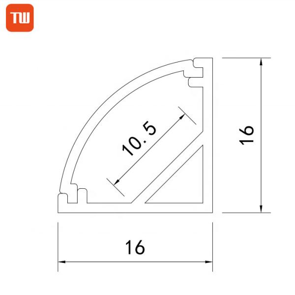 Cabinet Light V Slot Led Extrusion Profile , Corner Mounted Led Strip Aluminum