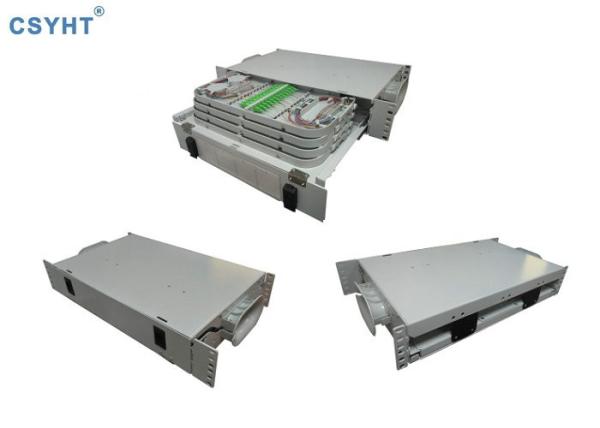 4 Splice Cassette Fiber Optic Rack Mount Patch Panels 48 Ports Pull Out ODF 19"
