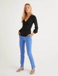 Classic Black Color Fitted Ladies Stylish Top With V Neck Elegant Blouse