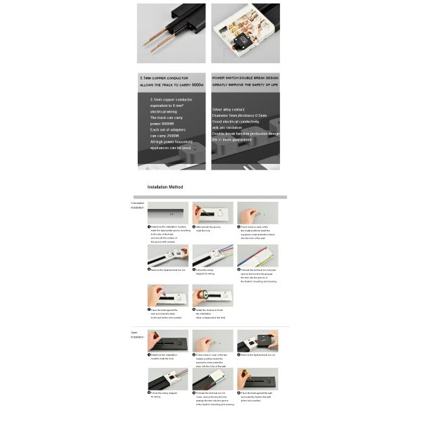 Power Track Rail Electric Outlet Adapters Customized for Your Kitchen or Office Needs