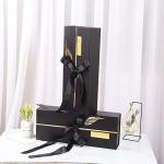 Black Empty Valentines Cardboard Flower Boxes Wholesale OEM