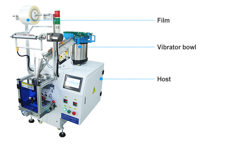 Bulk Bolts Screws Counting Feeder Sealer Packaging Machine With Check Weighing Machine