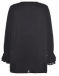 White / Black Color Fashion Ladies Blouse With Flounce In Front Placket And