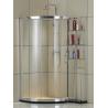 Clear Tempered Glass D Shaped Shower Stall Bright Silver Aluminum Alloy With Shelf Outside for sale