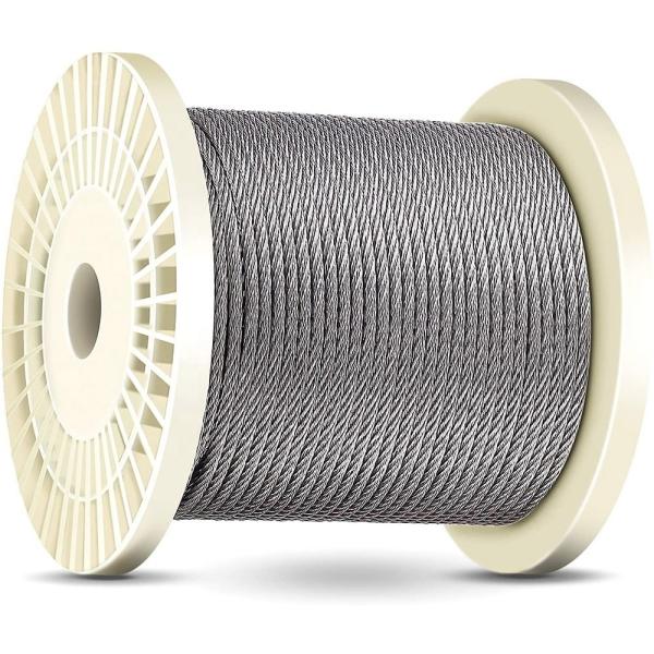 Type 316 Stainless Steel 7x7/ 1x19 / 7x19 1/8" 250FT Wire Rope Cable for