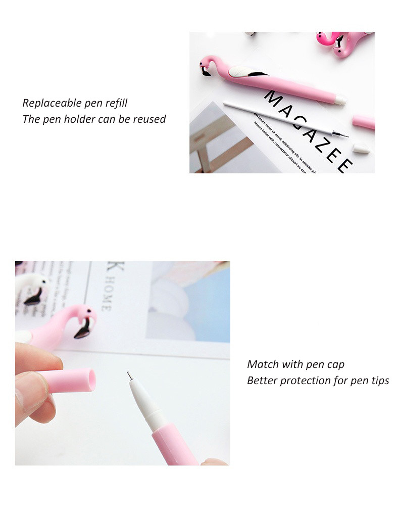 Flamingo Shaped 0.5mm Plastic Gel Pen Advertising Gifts Neutral Pen Small Prizes