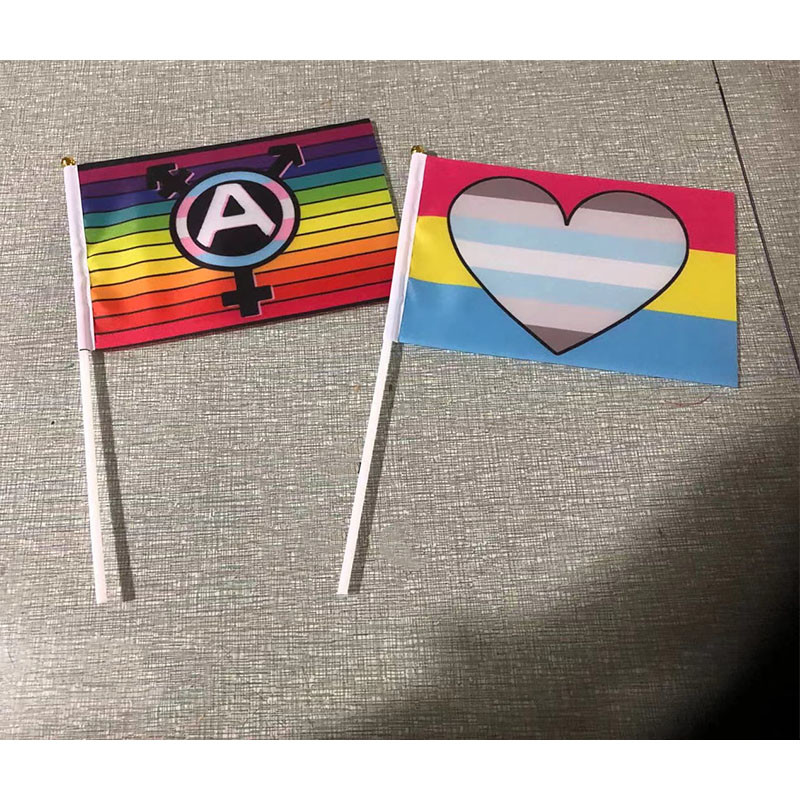 Customized Shake Handheld Pride Flag 14cmx21cm 100d Polyester